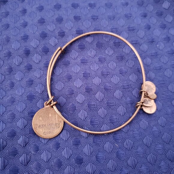 Alex and Ani Love Gold Charm  Adjustable Bangle Energy Positive   A303 - Picture 2 of 3